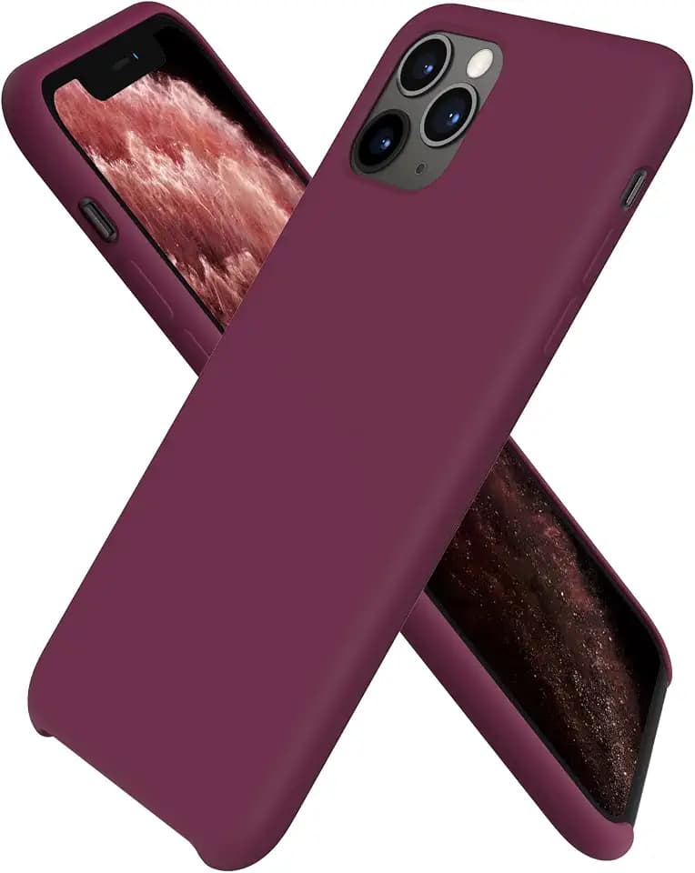 ORNARTO kompatibel mit iPhone 11 Pro Max Silikon Case, Hülle Ultra Dünne Flüssig Silikon Handyhülle Schutz für iPhone 11 Pro Max (2019) 6,5 Zoll -Weinrot