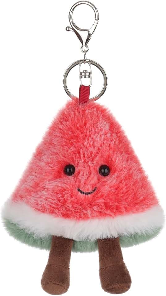 Apricot Lamb Watermelon Food Keychain Stuffed Plush Keychain Toys 3.5''