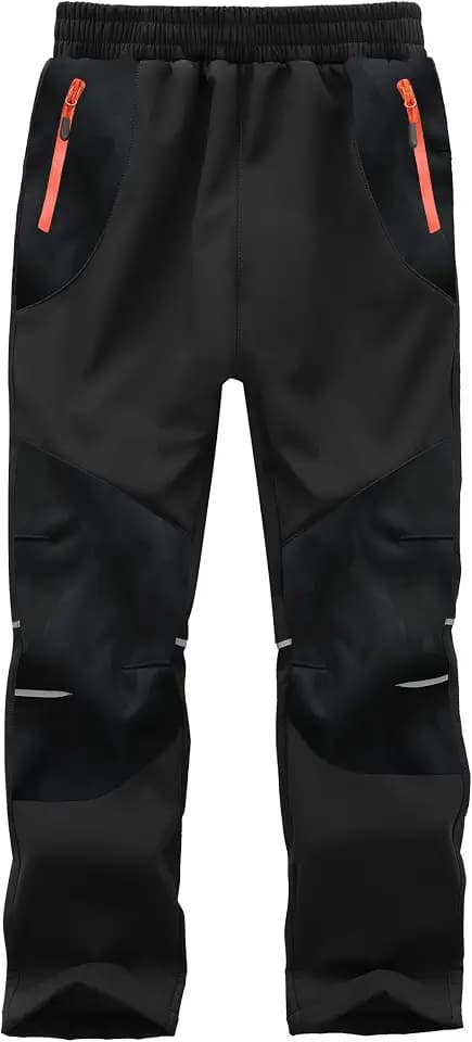 Kids Snow Pants Boys Waterproof Insulated Hiking Pants Youth Winter Warm Fleece Lined Ski Snowpants