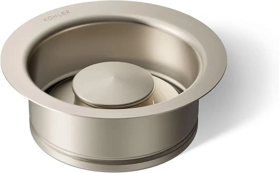 KOHLER K-11352-BS Disposal Flange with Stopper, Depris Buildup Prevention, One Size, Brushed Stainless