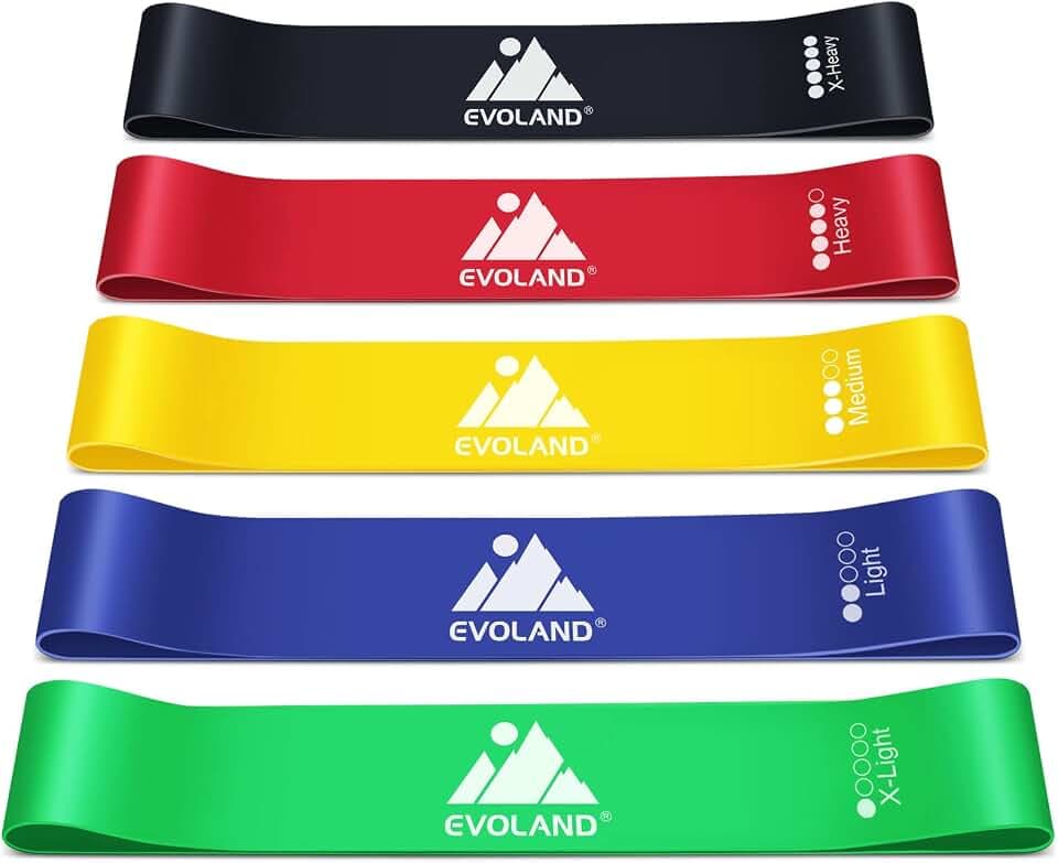 Fitnessbänder 5er, Gymnastikband Krafttraining Resistance Bands Set Natürliches Gummi Widerstandsbänder mit 5 Stufen, Training bänder für Arme und Beine Übung für Yoga, Pilates