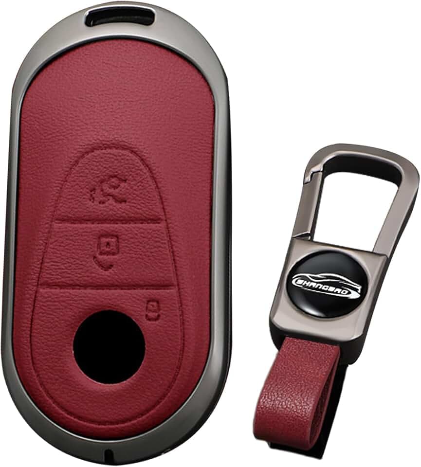 KUNIO Keyless Schlüsselhülle Passt für Mercedes Benz C Klasse W206 S Klasse W223 C200 GLC 2023 2022 2021 2020 Schlüsselcover Zinklegierung Schlüsseletui Schlüsselanhänger