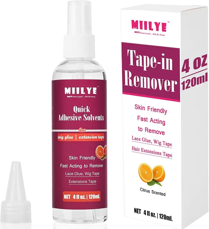 MIILYE Perücken Kleber Entferner/Tape Extension Löser Spray 120 ml/4 oz, Schnell wirkend Haarkleber Entferner, Bondinglöser und Tape Lösemittel für Spitzenperücken, Hair Extensions