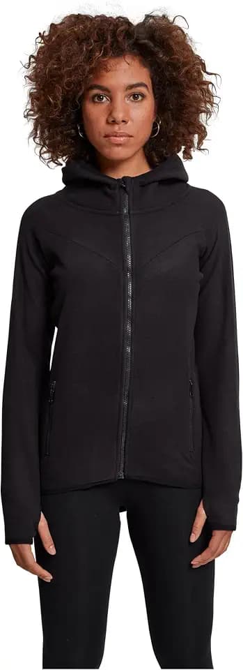 Urban Classics Damen Polar Fleece Zip Hoody – Regular Fit Kapuzenjacke im warmen Fleece Style mit Reißverschluss für Freizeit, Alltag & Streetwear