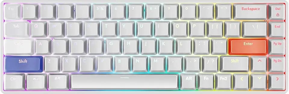 DrunkDeer G65 Rapid Trigger Mechanische Tastatur Magnetschalter ABS Tastenkappe OEM Gaming Tastatur TKL RGB Kompakt 65% Größe Verkabelt, Weiß