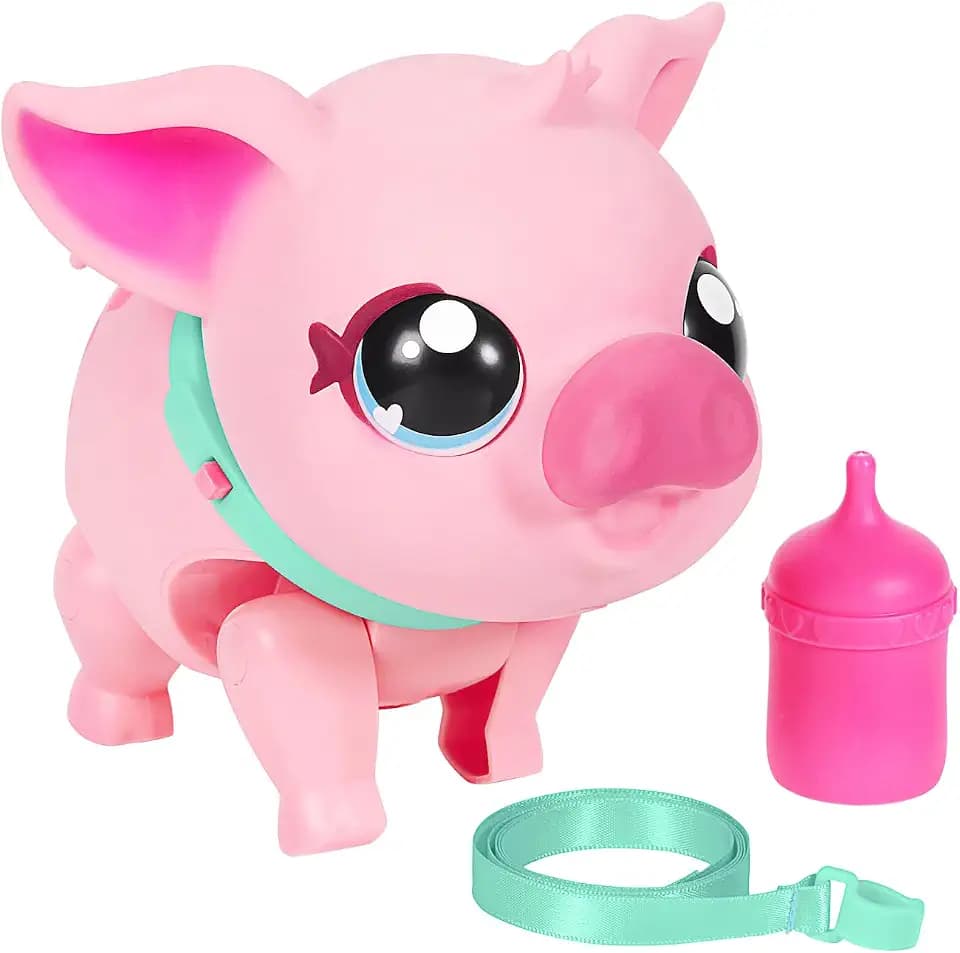 Little Live Pets My Pet Piggly the Toy Pig, Interactive Walking Pig Toy with 25+ Sounds and Detachable Leash, Pigs Toys for Kids of Ages 5+