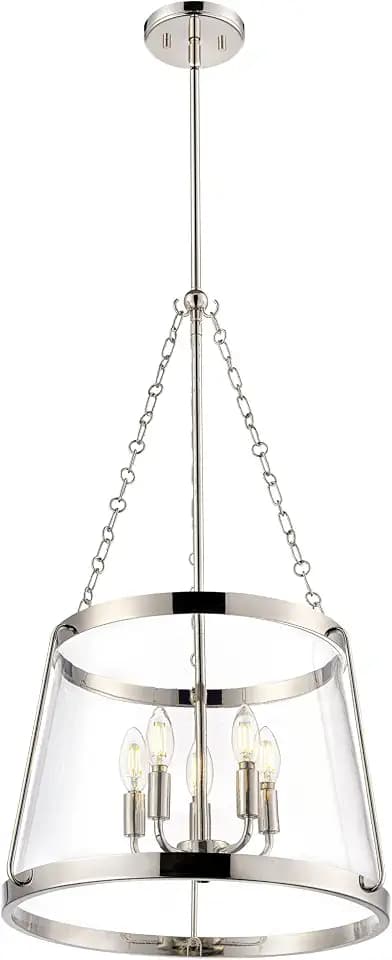ML Lighting Adabella 17.75" 5-Light Pendant - Polished Nickel