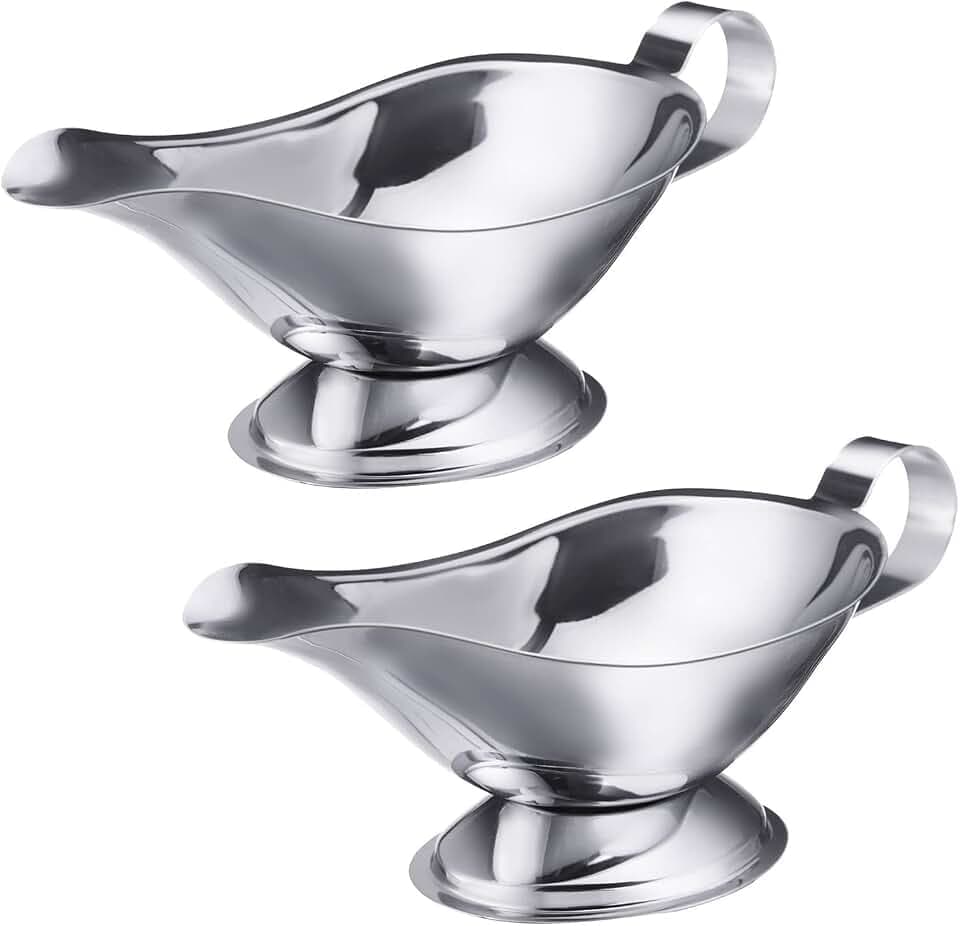 Westmark 2 Saucièren/Saucenschüsseln, Tropffreier Auslauf, Füllvolumen: je 120 ml, Rostfreier Edelstahl, Silber, 622722E3
