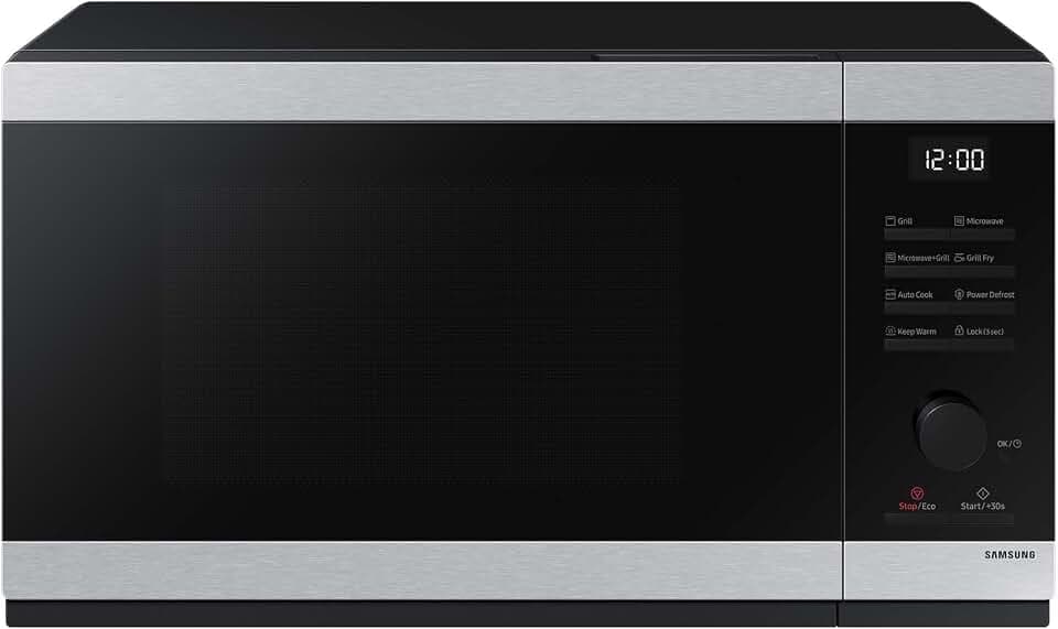 Samsung MG32DG4524CTE1 Mikrowelle mit Grill, 32 l, 900 W, Home Dessert, GrillFry, Power Defrost, Bread Defrost, Edelstahl