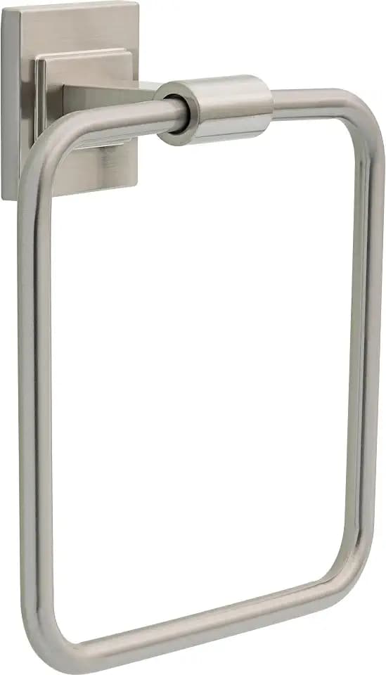 Delta Faucet McLaren (1-Pack) Hand Towel Holder, SpotShield Brushed Nickel, Square Ring for Bathroom or Kitchen Sink, Wall Mounted MCL46-BN