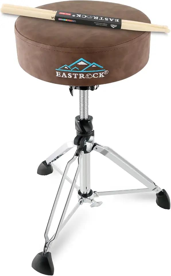 EASTROCK Drum Throne Drum Stools Padded Rotatable Drum Stool Seat,Height Adjustable Drum Chair for Drummer Adult (Brown)