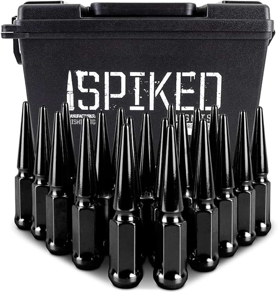 Mishimoto Spiked Lug Nuts, M12x1.5, 20-PC Set, Black