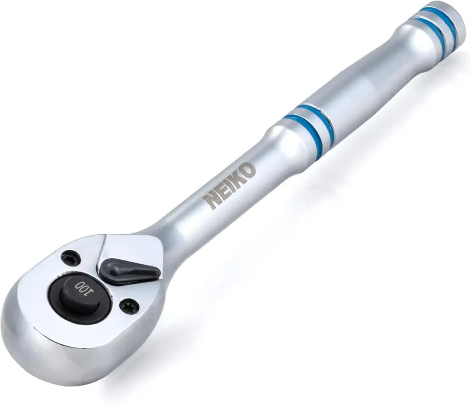 NEIKO 03115A 1/4 Inch Ratchet Wrench, 100-Tooth Reversible Ratchet, 3.6 Degree, Quick Release 1/4 Drive Ratchet, 6" Handle Ratchet, Oval Head Socket Wrench, CR-V Steel Quarter Inch Rachet Wrench