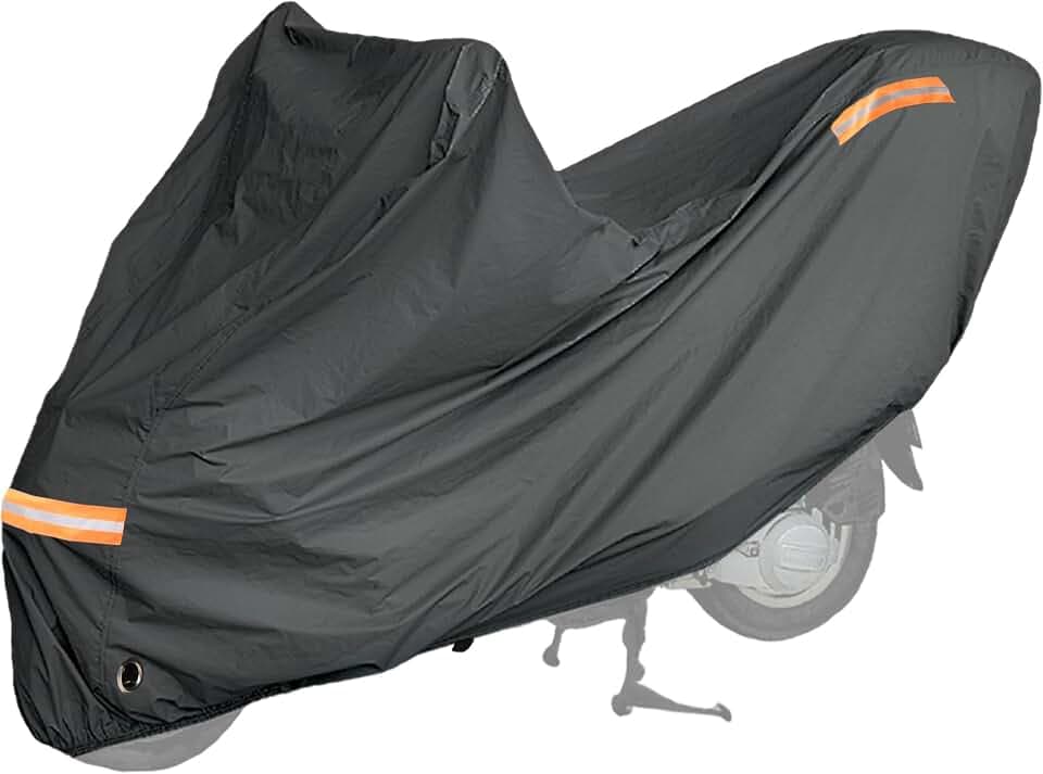 Auto Accessori Lupex wasserdichte Motorradabdeckung, Plüsch, PVC-Gewebe, Größe L 232 x 100 x 125 cm, Universal-Außenabdeckung, für Motorroller, Motorrad, Moped