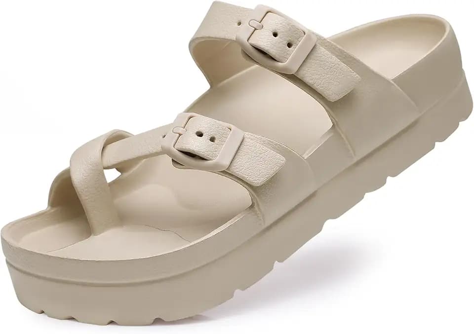 Goosecret Women's Platform Sandals Arch Support Comfortable Foam Slides