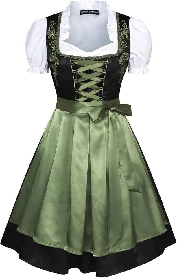 SCARLET DARKNESS Dirndl Damen 3-teilig Oktoberfest Trachtenkleid