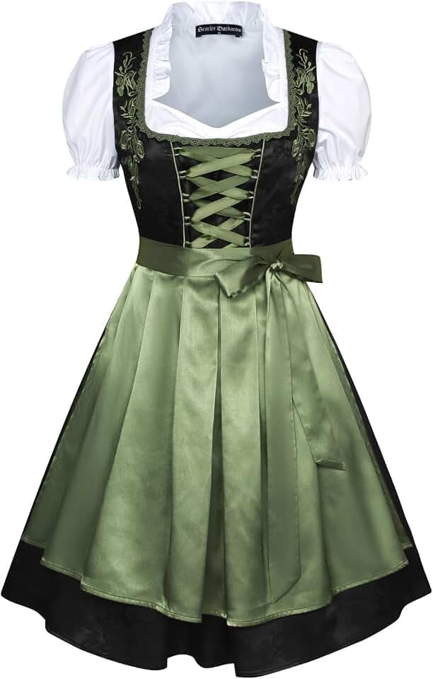SCARLET DARKNESS Dirndl Damen 3-teilig Oktoberfest Trachtenkleid
