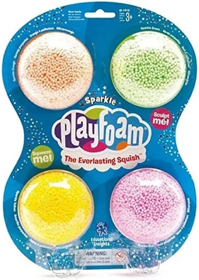 Learning Resources Playfoam Sparkle (4er-Set), Glitzernde Spielknete für Kinder, Trocknet nie aus, ungiftig & rückstandslos, Sensorik-Spielzeug für Feinmotorik ab 3 Jahren
