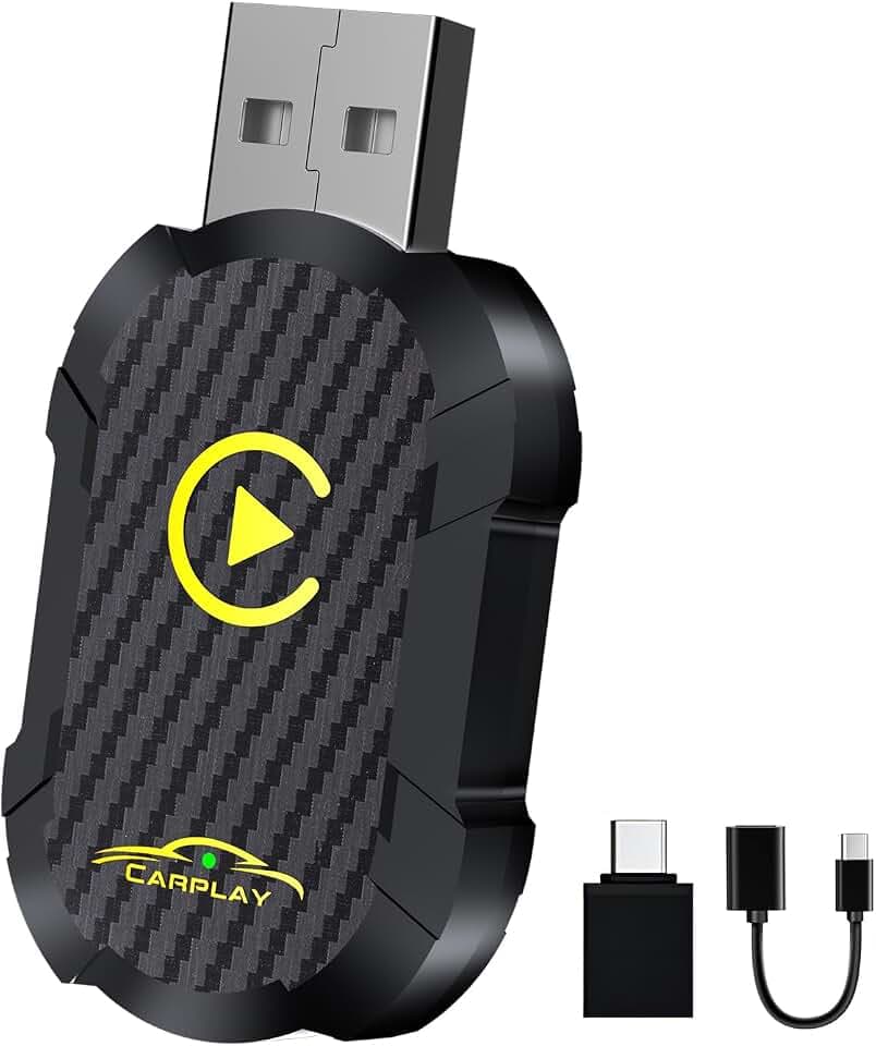XIXIXIAXIA Kabelloser CarPlay-Adapter 2024, aktualisierter kabelloser CarPlay-Dongle, konvertiert kabelgebundenes CarPlay in kabelloses, Plug-and-Play-CarPlay-Kabelloser Adapter, geeignet für Autos