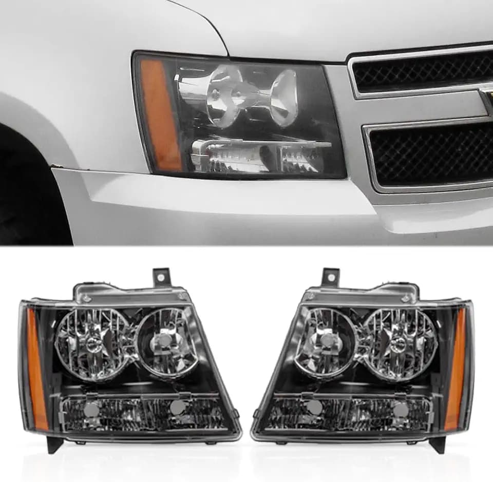 2PCS Headlight Assembly Replacement for 2007-2014 Chevrolet Suburban Tahoe