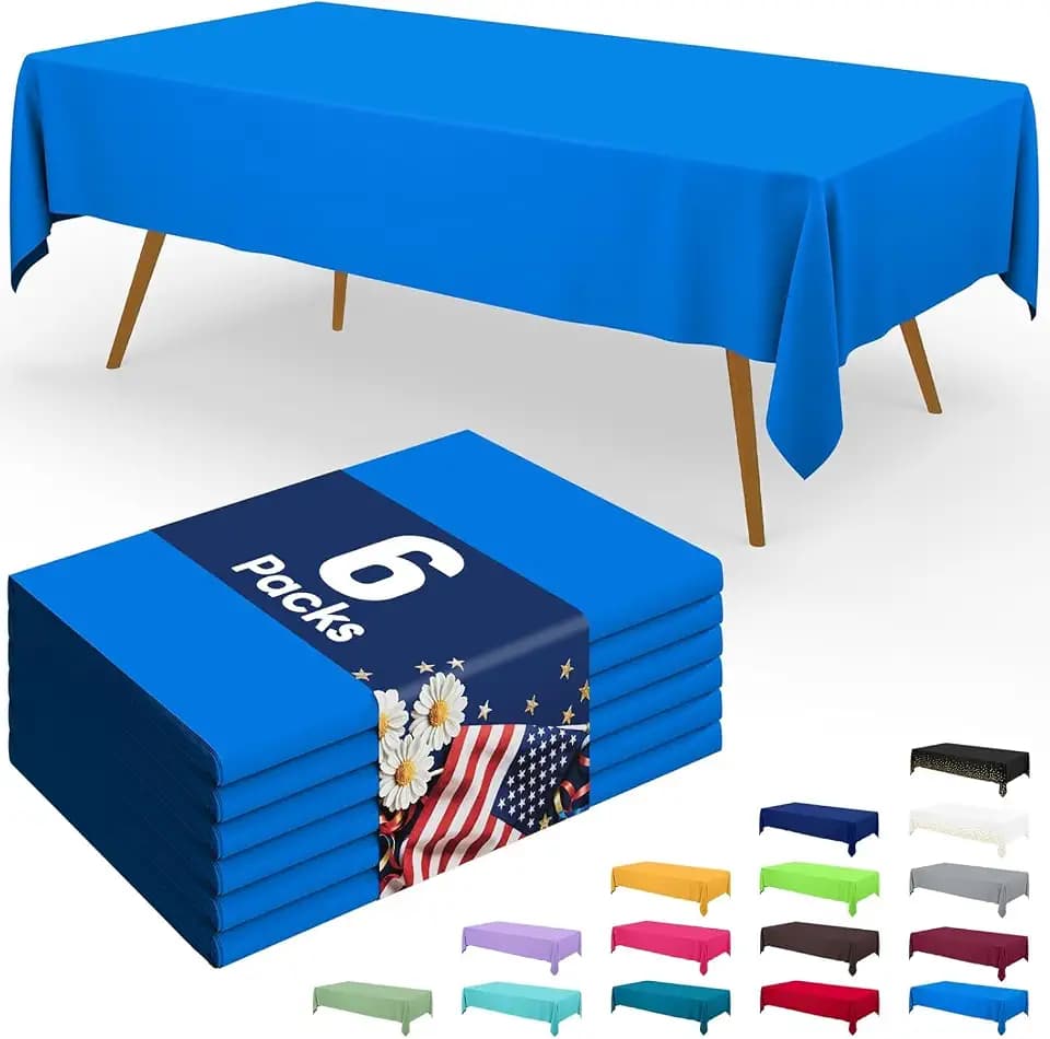 Homaxy 6 Stück Einweg Tischdecke,137 x 274 cm, Blau