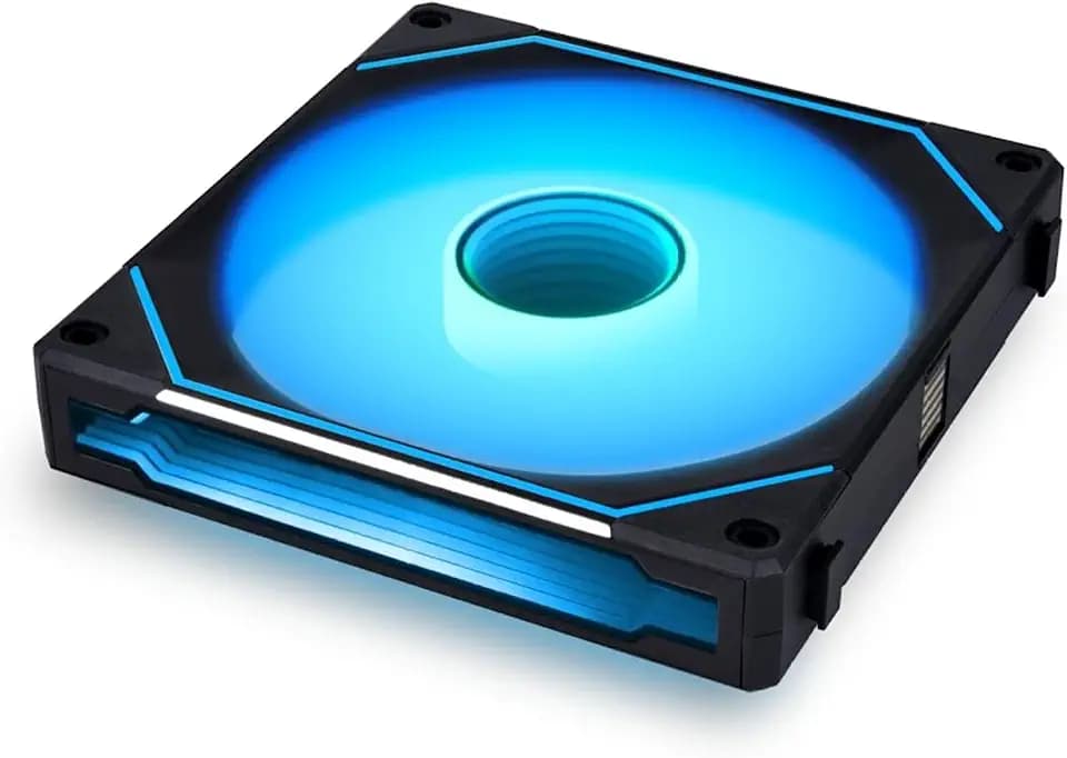 Lian Li UNI Fan SL-Infinity 140mm-Single Pack-ARGB Fan-Infinity Mirror-Daisy-Chain Design-Customizable Lighting Effects-One Cable Connection-Without Controller-Black-(UF-SLIN140-1B)