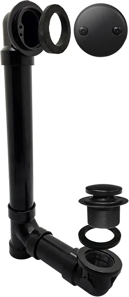 Westbrass Tip-Toe Sch. 40 ABS Bath Waste with Two-Hole Elbow, Matte Black, D4931-62