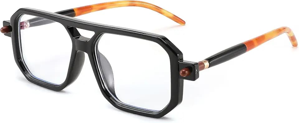 FEISEDY Vintage Square Blue Light Blocking Reading Glasses Women Men B0090