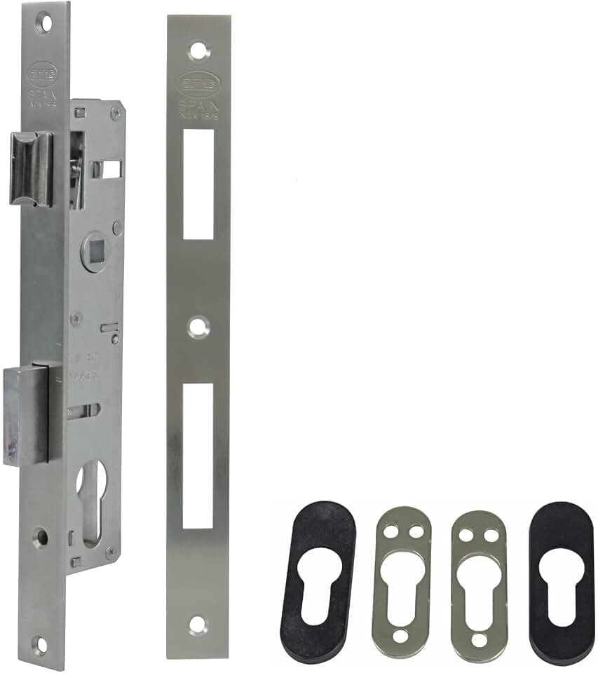 Amig - Einsteckschloss für Metallbearbeitung - 29 x 6 x 2,5 cm - für Zylinder Europrofil mit Nocken von 15 mm -Wendbarer Drücker - Edelstahl - Zylinder und Schlüssel nicht enthalten
