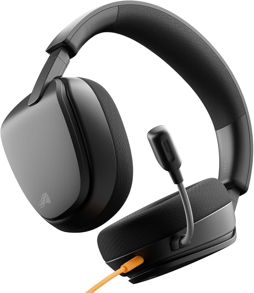 GLORIOUS GHS Eternal - Casque Gaming stéréo Pour PC, PS5, PS4, Xbox, Switch. Transducteurs inclinés sur mesures, Micro détachable 3,5 mm Haute-clarté Ajustable. Résistant, Confort Longue durée. Noir