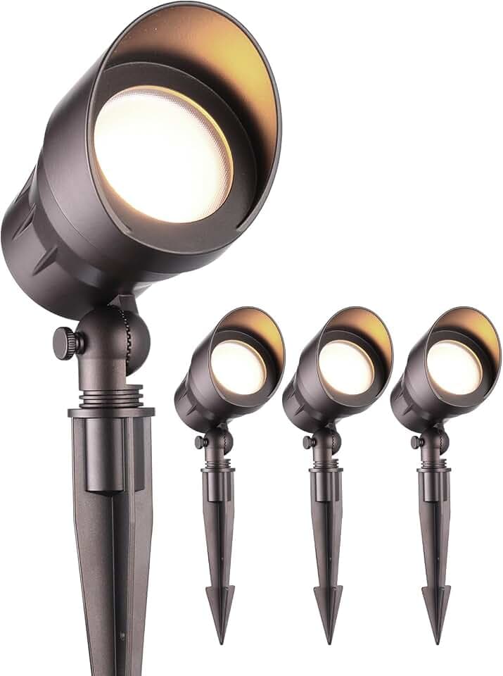 LEONLITE 4-Pack 5W 12-24V Low Voltage LED Spotlight 3000K Oil Rubbed Bronze