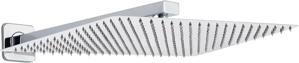 JOHO Regendusche Duschkopf groß Rechteckig pflegeleichte Überkopfbrauseset aus 304 Edelstahl mit Bombenfester Brausearm Wandarm (35x25cm/37cm)