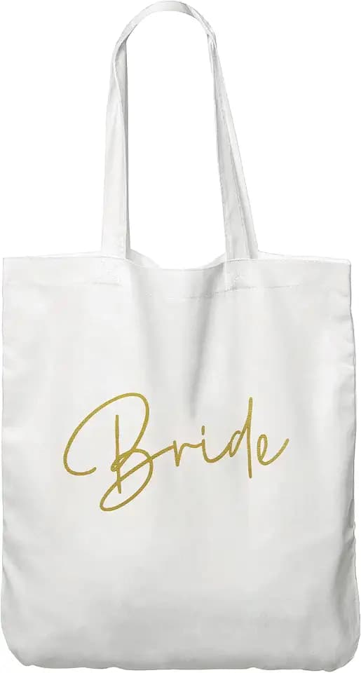 LADY & HOME 6pcs Bachelorette Party Tote Bag, Bride Bridesmaid Cotton Tote Bag for Wedding Gifts