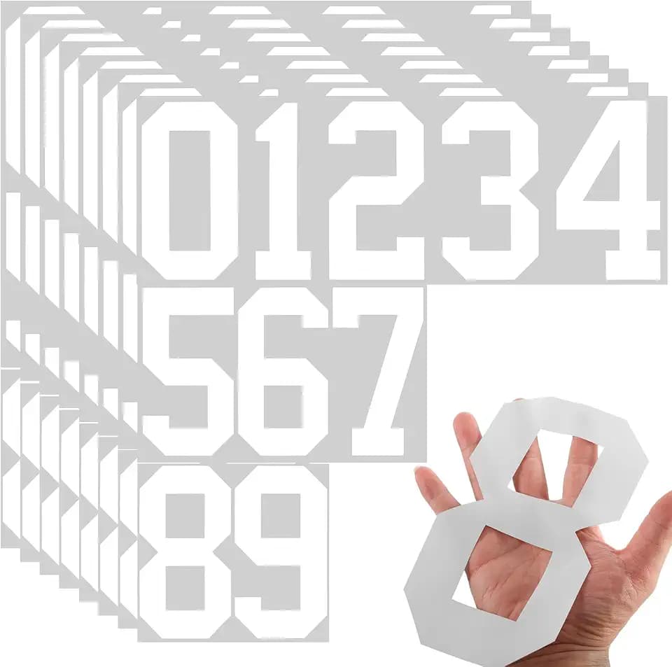 TaoBary 8 Sheets Mailbox Numbers Stickers Self Adhesive 0-9, White, 8 Inch