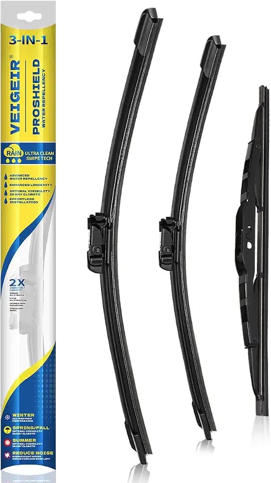 3 Pack Windshield Wiper Blades Compatible with 2010-2017 Chevrolet Chevy Equinox GMC Terrain Original Factory Quality Front Rear Wipers Blade Set for My Car - 24" 17" 13"