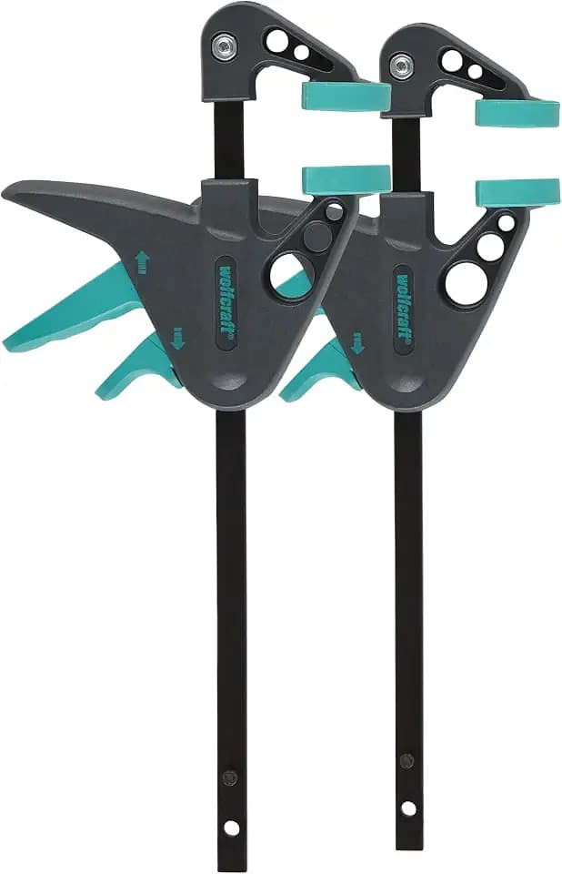 wolfcraft 2x Mini-Einhandzwinge - Klemmzwinge zum Fixieren & Basteln