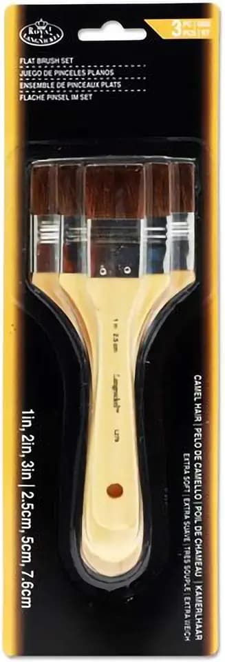 Royal & Langnickel - Pack de 3 brochas de Pelo de Camello marrón (tamaño Grande)