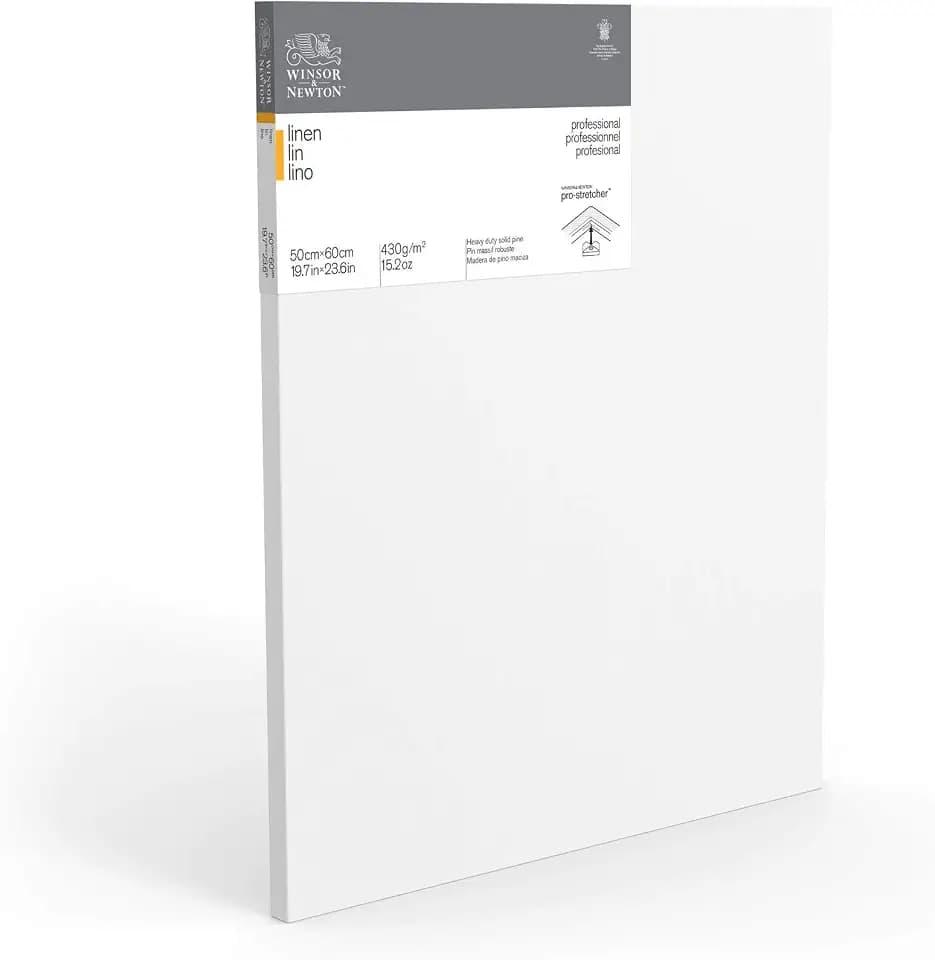 Winsor & Newton 6204001 Professional Keilrahmen aus Leinen, 465 g/m², 3-fach grundiert, mittlere Körnung, ideal für die Ölfarben und Acrylfarben - 100 x 100 cm