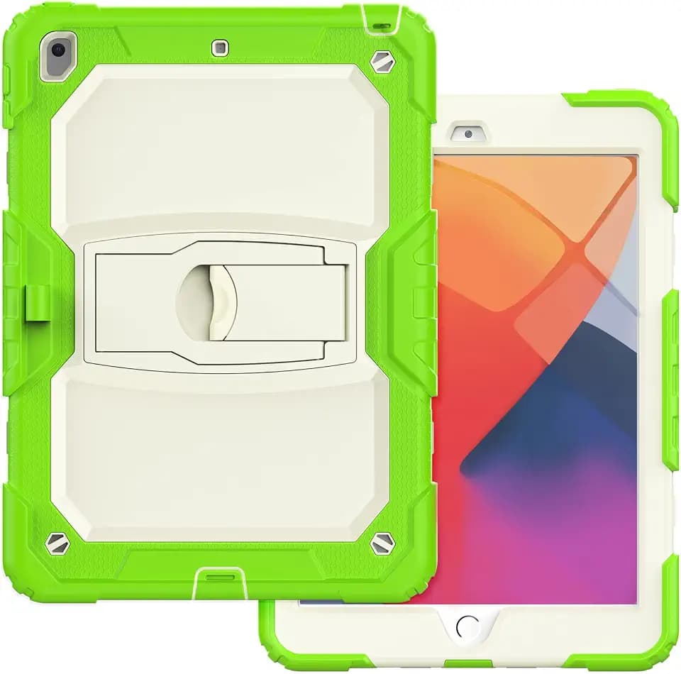 iPad mini4/5 mit Unterstützung, langlebig, hybrid, schocksicher, resistent, Silikonschutzgehäuse für DREI Tisch für Kinder (Aciano Blue)