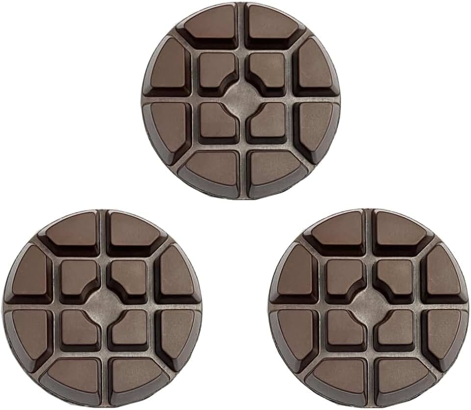 Concrete Floor Polishing Pucks Diamond Resin Disc for Terrazzo, Marble, Granite Floor, 3 Inch Hook and Loop Polishing Pad,400# 3PCS