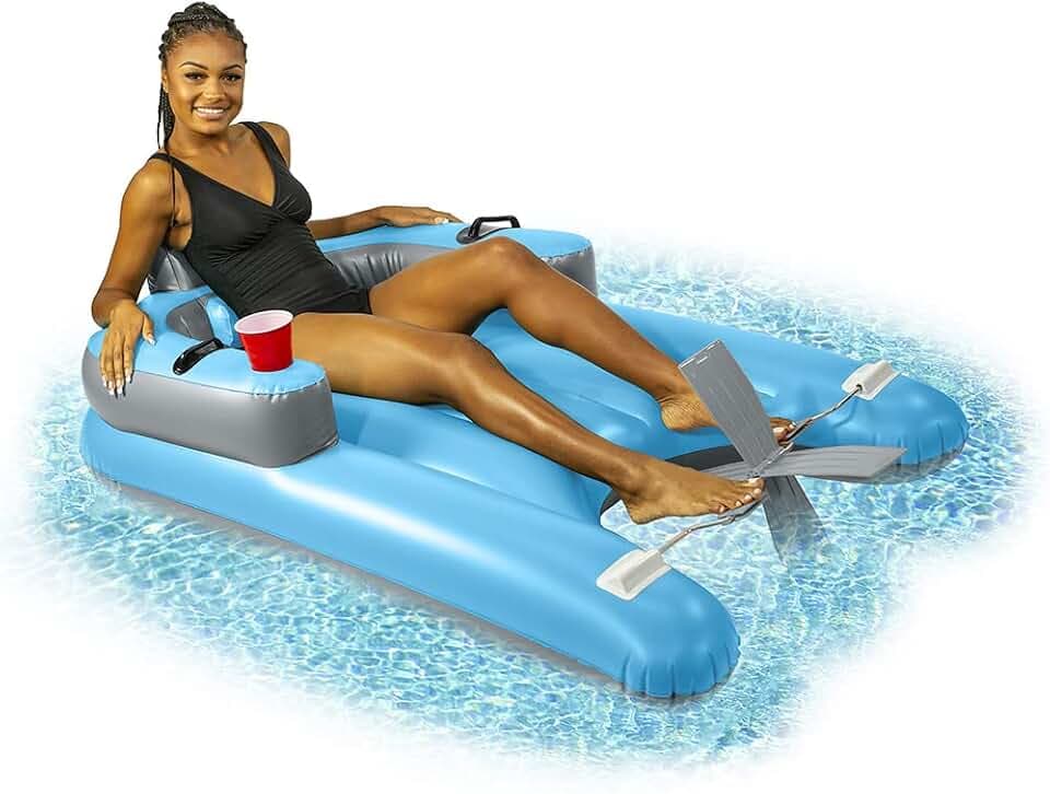 Poolcandy Inflatable Pedal Runner. The Best Way to Exercise & Have Fun in The Pool. Plus Includes a Drink Holder.