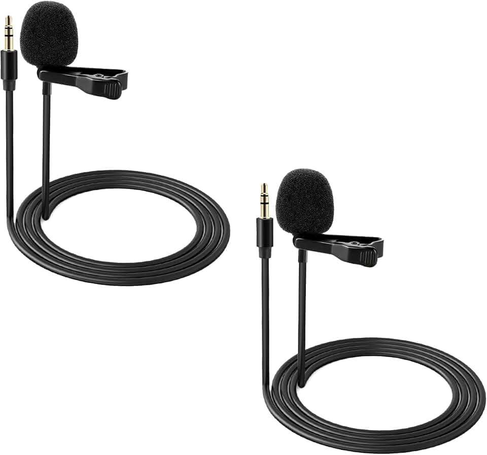 NEEWER 2 STK. Lavalier Ansteckmikrofon, Clip Lav Mic für Sender, CM5