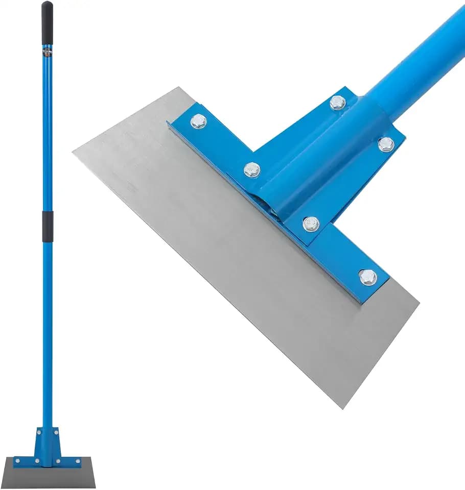 TOPWAY Robuster Stoßscharre Bodenschaber 300 mm Breit, Schaber mit Großem Abnehmbarem 1450 mm Fiberglas-Griff zum Entfernen von Fugenmörtel, Klebstoffen, Fett, Schmutz und Ruß