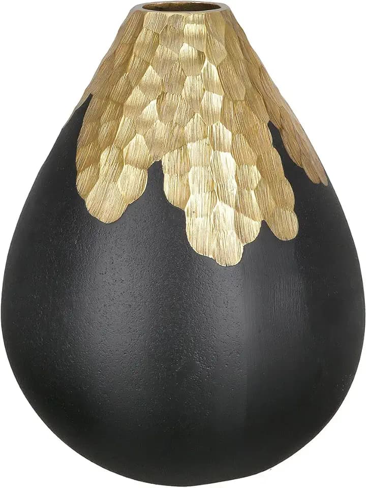 FAVO Vase - Gold, schwarz - Aluminium - H. 26cm - Dekovase