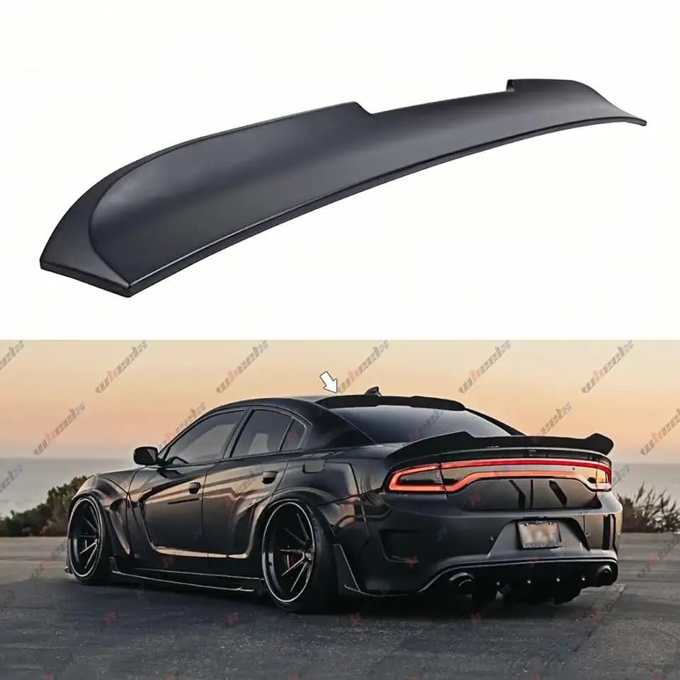 Rear Window Rooftop Spoiler Compatible with 2015-2024 Dodge Charger All Model, V Style Wing Fits for 15-24 GT Pursuit R/T SRT SRT8 SXT Scat Pack SE Enforcer Daytona (Matte Black)