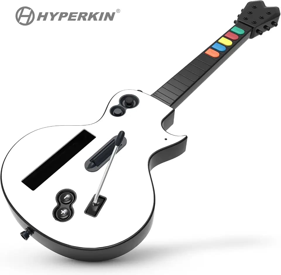 Hyperkin Hyper Strummer Wireless Wii Guitar Controller with Strap - White