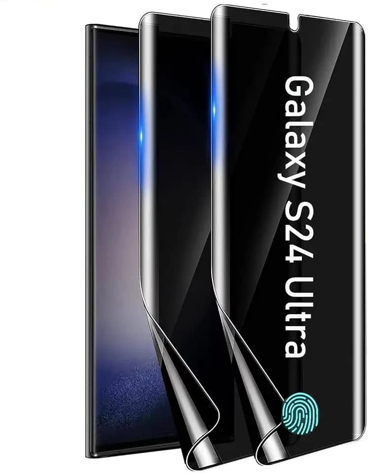[2+2 for Samsung Galaxy S24 Ultra Screen Protector Privacy 6.8 inch [Not Glass], [Fingerprint Enabled] Flexible Soft TPU Anti-Spy Film