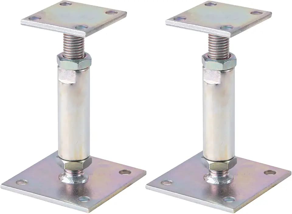 Alberts 212971 Pfostenträger | höhenverstellbar, zum Aufschrauben | galvanisch verzinkt, dickschichtpassiviert | Höhe 150 - 190 mm | 2er Set