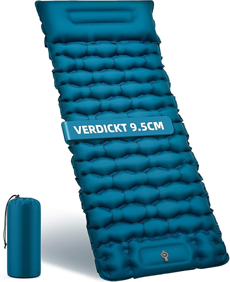 Isomatte Camping Luftmatratze 9,5cm verdickt, 200x69cm Ultraleicht Outdoor