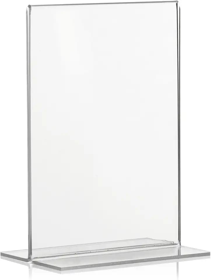 VITAdisplays 10 Stück DIN A6 Werbeaufsteller, T-Ständer, T-Aufsteller im Hochformat, Tischaufsteller aus original PLEXIGLAS